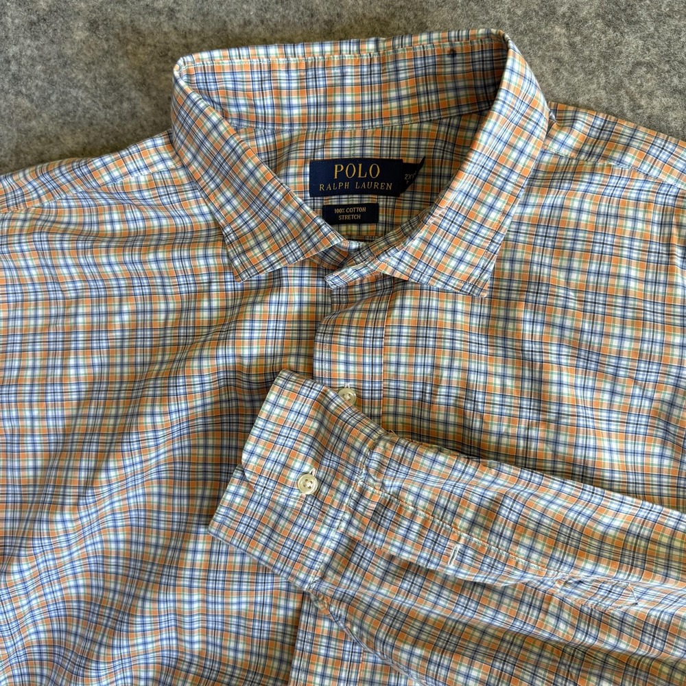 Polo Ralph Lauren Shirt Mens Big 2X Plaid Button Down Long Sleeve 2XB